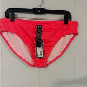 EA7 Emporio Armani Neon Coral Bikini Bottoms NWT Medium